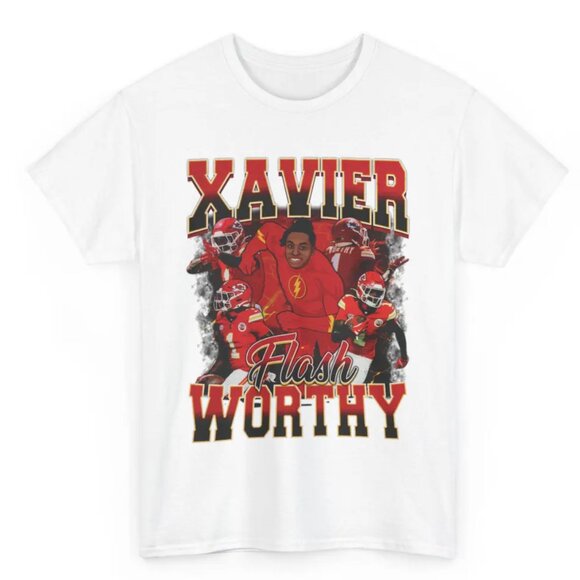 Kansas City Chiefs Football Shirts, KC Chiefs Xavier Worthy Shirt Tee - Picture 2 of 2